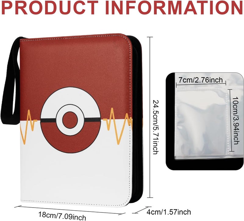 awedsu Collectible Trading Card Albums,Collectible Trading Card Protective Sleeves,Card Binder 4-Pocket,400 Pockets Card Case Holder for TCG, Sports Card. - Image 2